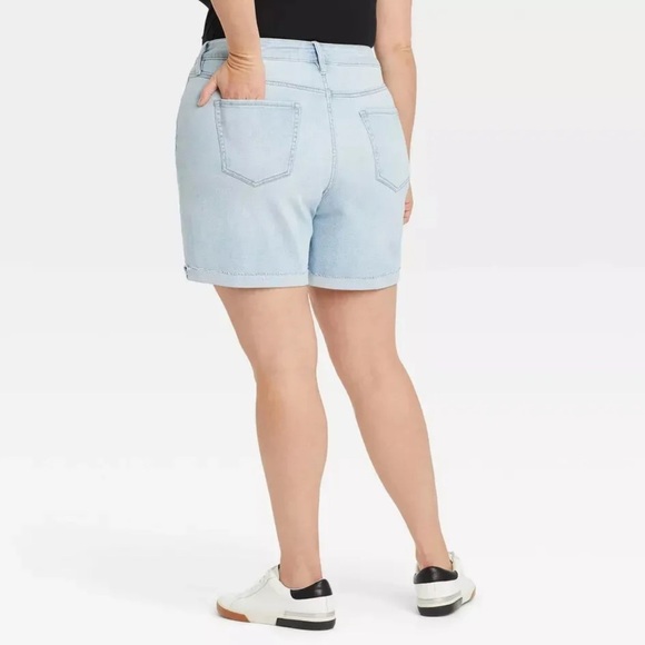 AVA & VIV Women's Plus Size High-Rise Distressed Blue Denim Jean Shorts Size 22W - Picture 13 of 13